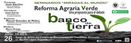 Imagen de portada de REFORMA AGRARIA VERDE BANCO DE TIERRAS,Miércoles 19 h Centro de Documentación Científica