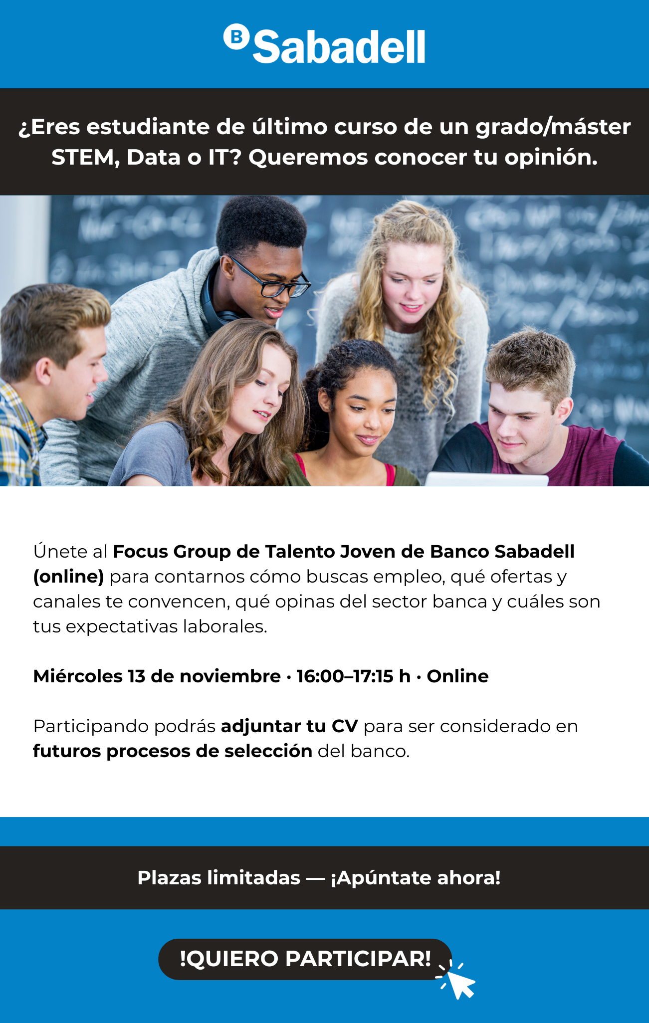 Imagen de portada de FOCUS GROUP TALENTO JOVEN BANCO SABADELL