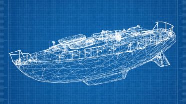 Boat blueprint – 3D perspective